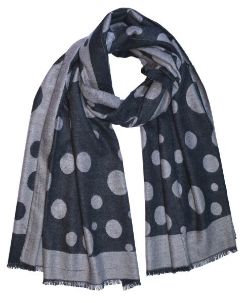 Scarf Shawl Viscos fleecy Points Black Grey